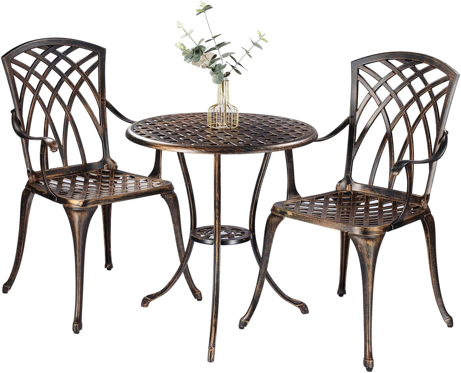 Outdoor Furniture Aluminum - Conjunto de bistró de 3 piezas