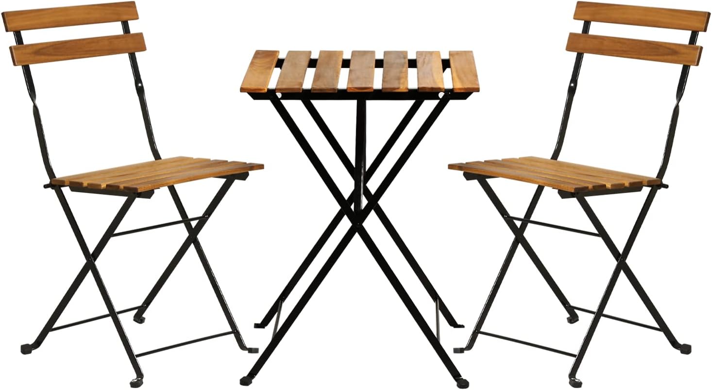 Bistro Table Set - Conjunto de bistró plegable de 3