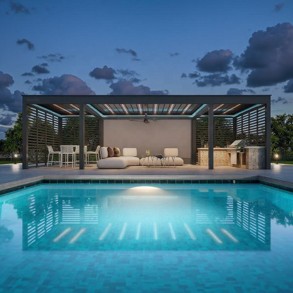 Outdoor Furniture Aluminum - Pérgola Rectangular de Aleación de Aluminio