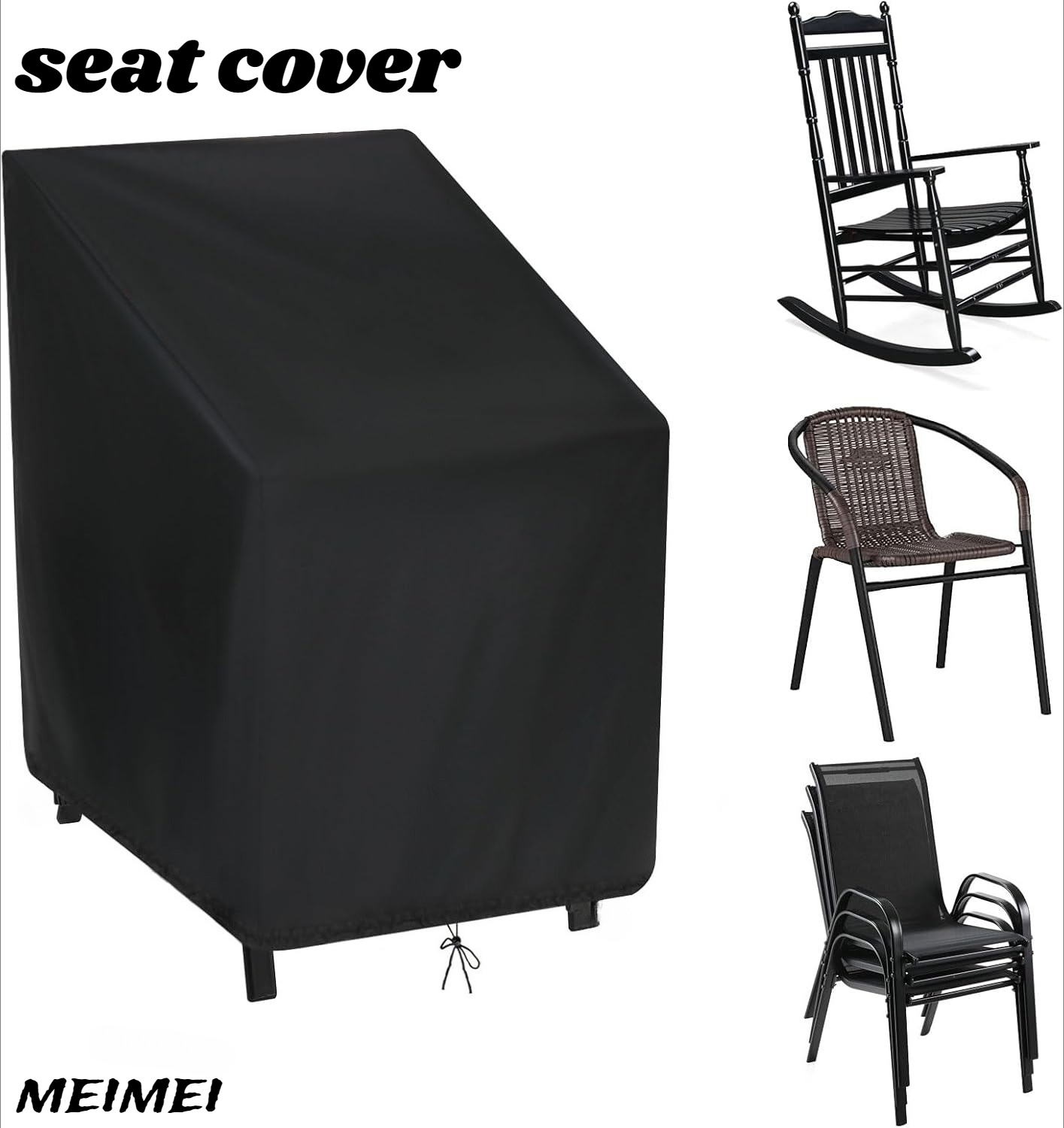 Outdoor Furniture Covers Waterproof - Funda antipolvo para silla apilada, bolsa