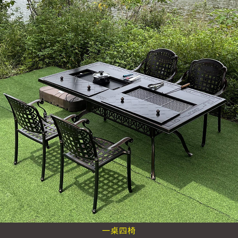 Outdoor Furniture Table And Chairs - Conjunto de Muebles de Hierro Forjado