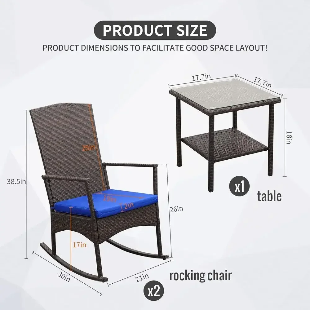 Sillón mecedora de mimbre PE p - Bistro Table Set reseña y precio