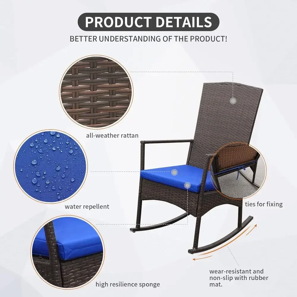 Sillón mecedora de mimbre PE p - Bistro Table Set reseña y precio