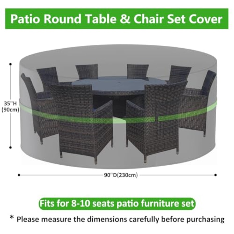 Fundas redondas para muebles d - Outdoor Furniture Covers Waterproof reseña y precio