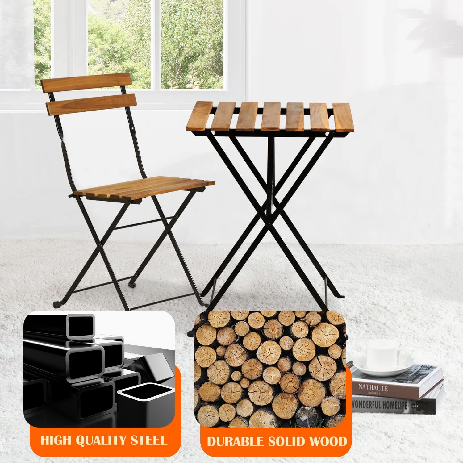 Conjunto de bistró plegable de - Bistro Table Set reseña y precio