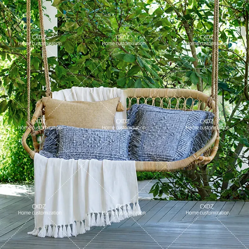 Silla colgante doble de ratán  - Outdoor Furniture Bali Style reseña y precio