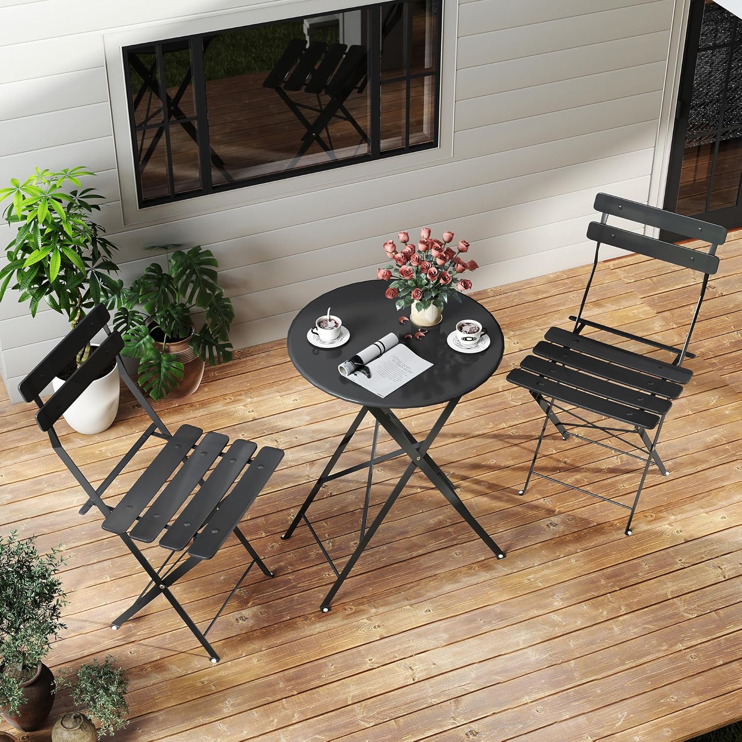Conjunto de bistró plegable pa - Bistro Table Set reseña y precio