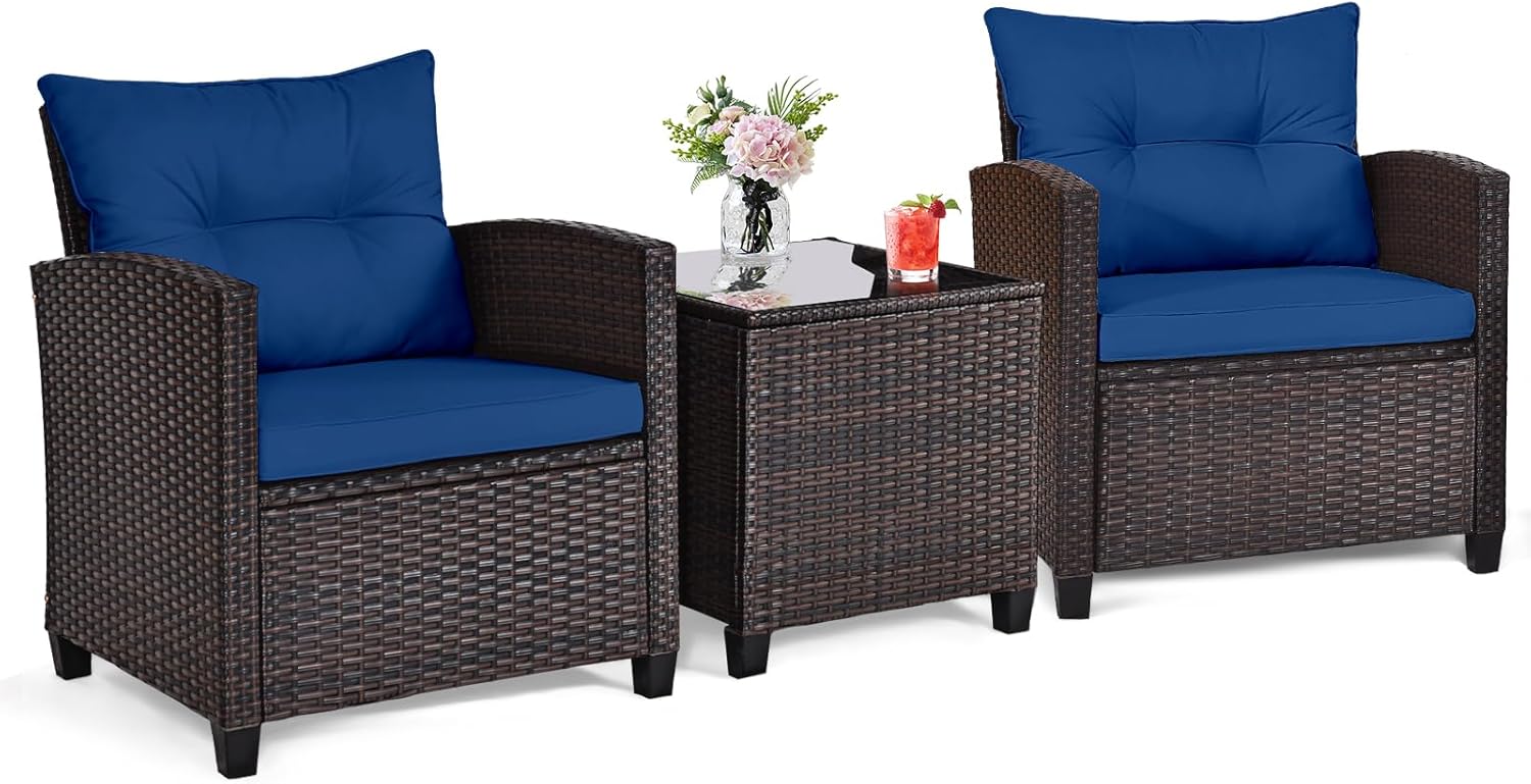 Conjunto bistro de mimbre de r - Bistro Table Set reseña y precio
